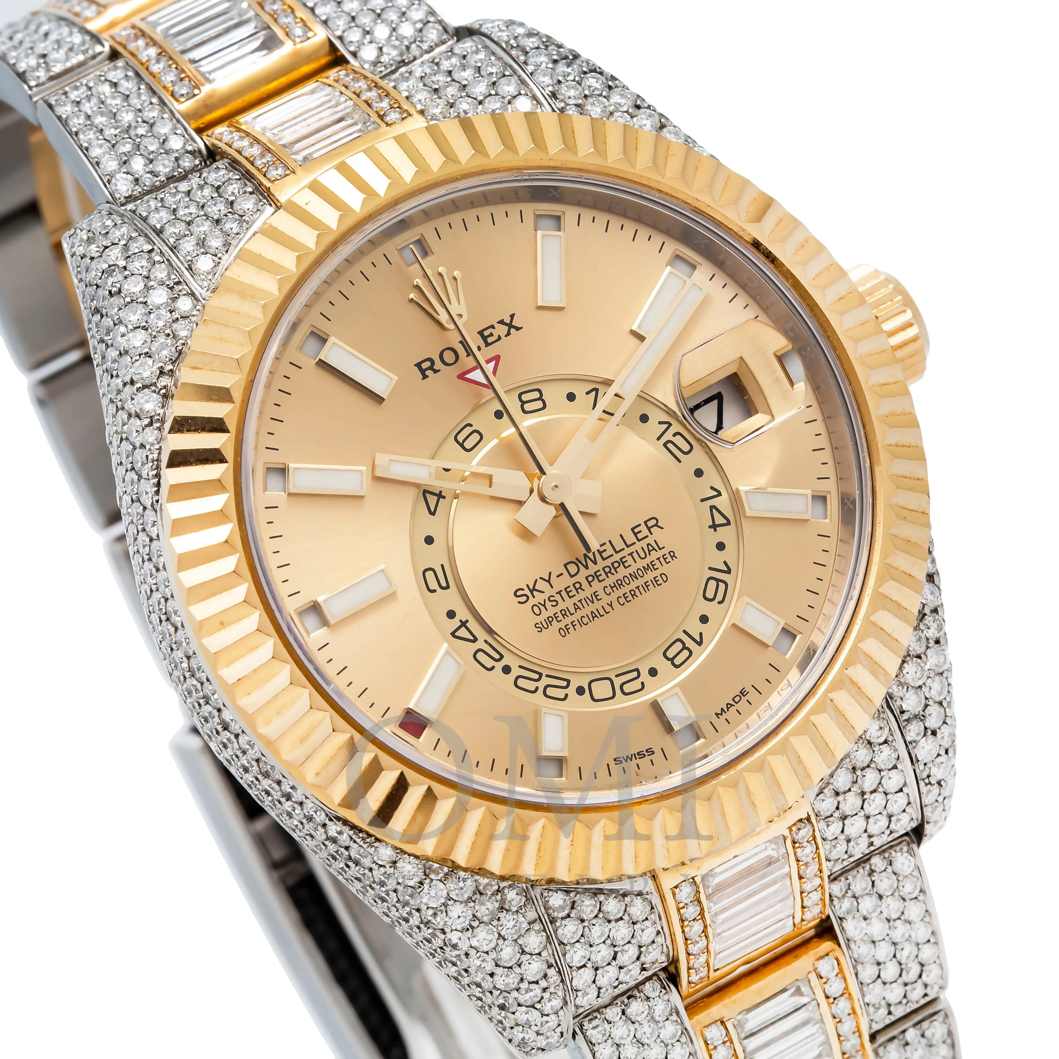 Rolex Sky-Dweller 326933 42MM Champagne Dial With 25.87 CT Diamonds