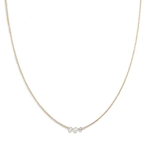 Rose Gold Necklace with Diamond Trio