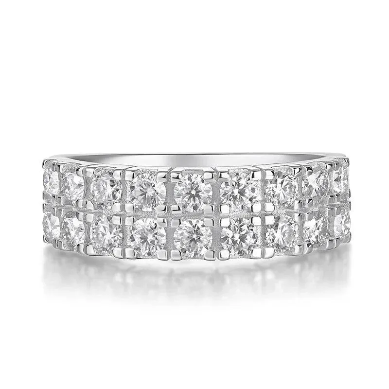 RSR-124 Moissanite Diamond Geometric Dainty Band Ring