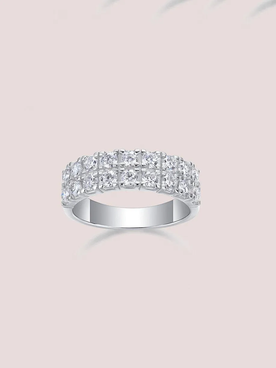 RSR-124 Moissanite Diamond Geometric Dainty Band Ring