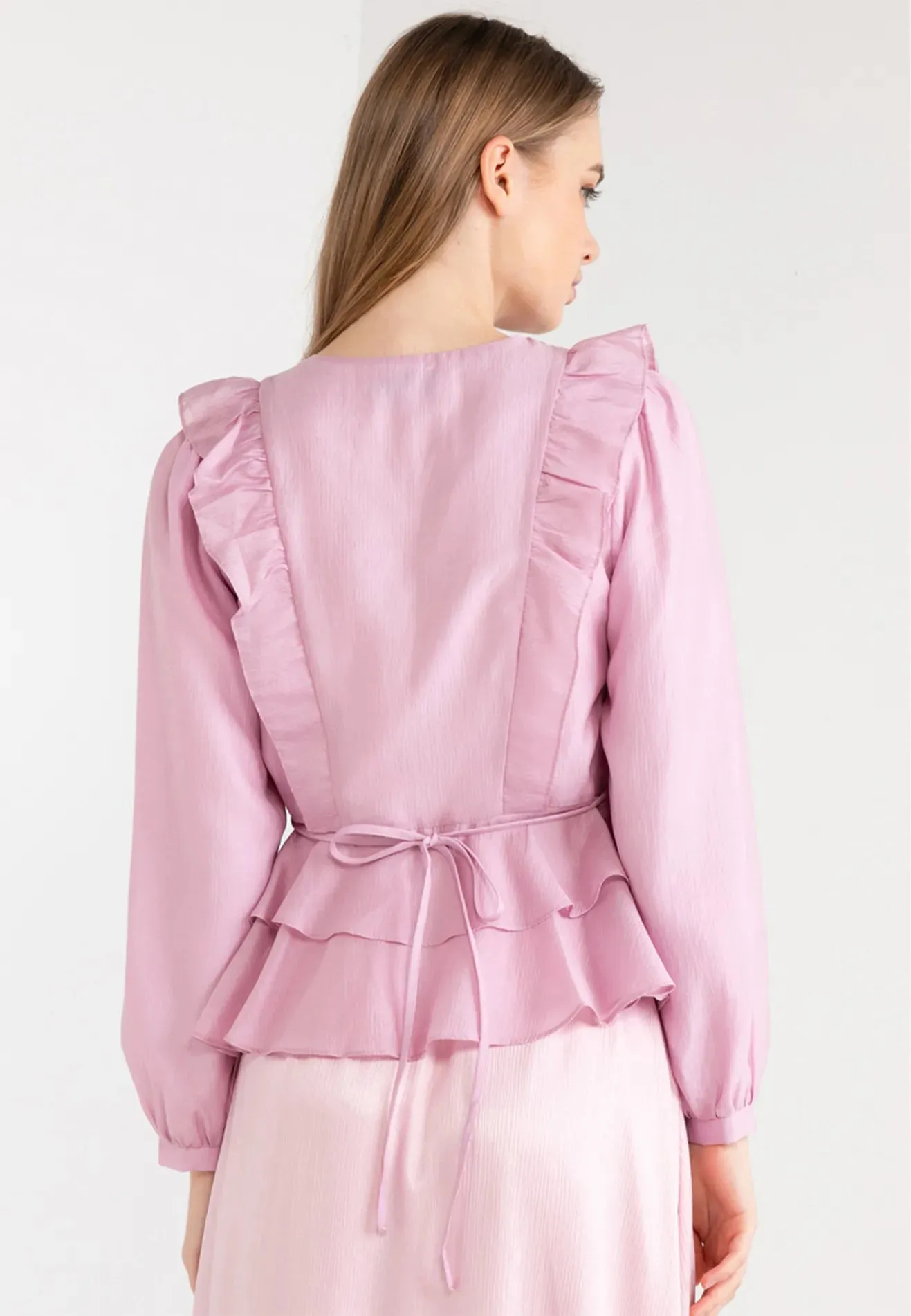 Ruffle Detail Wrapover Blouse