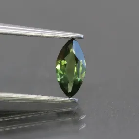 Sapphire | natural, green color, marquise cut 8x4 mm, 0.52 ct, Australia