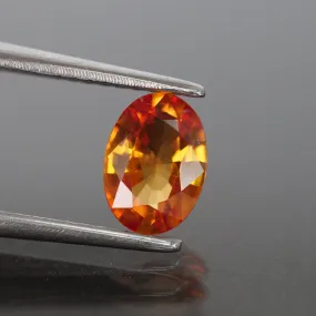 Sapphire | natural, orange, oval cut 7x5 mm, 0.87ct, Songea, Tanzania