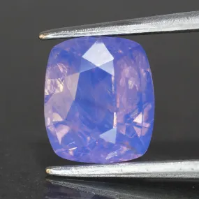 Sapphire opalescent | natural, mermaid pinkish purple, cushion cut 8.5x7.5mm, VS 2.9ct