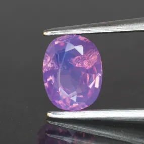 Sapphire opalescent | natural, mermaid pinkish purple, oval cut 7x5mm, VS 1.1ct