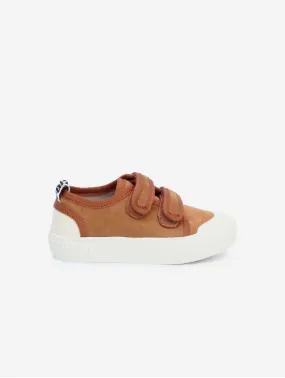 Selene Vegan Suede Velcro Kids Sneakers | Orange