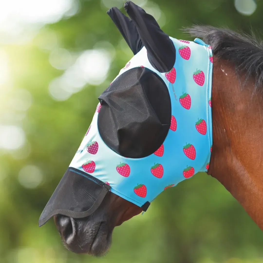 Shires Fruit Print Stretch Fly Mask with Nose