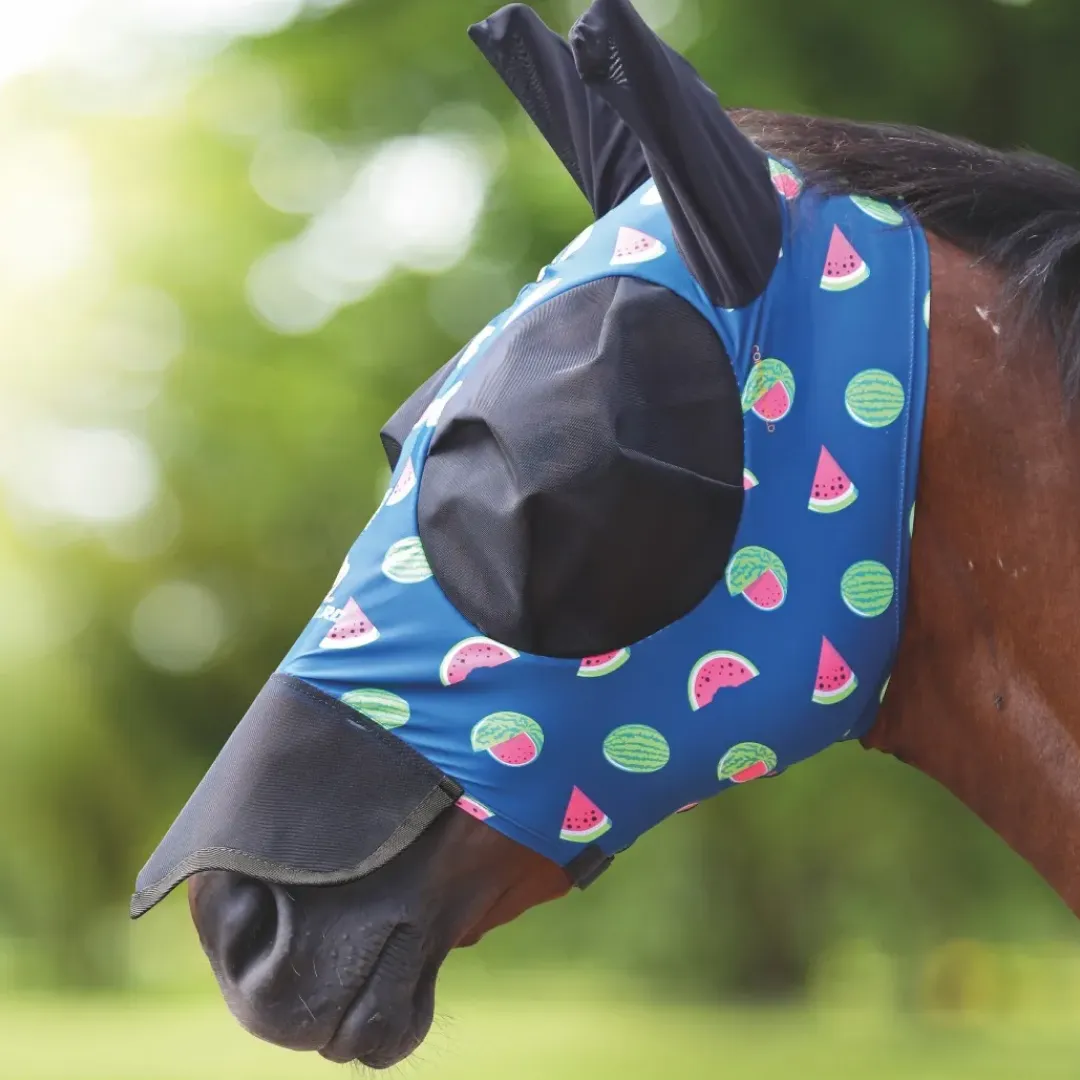 Shires Fruit Print Stretch Fly Mask with Nose