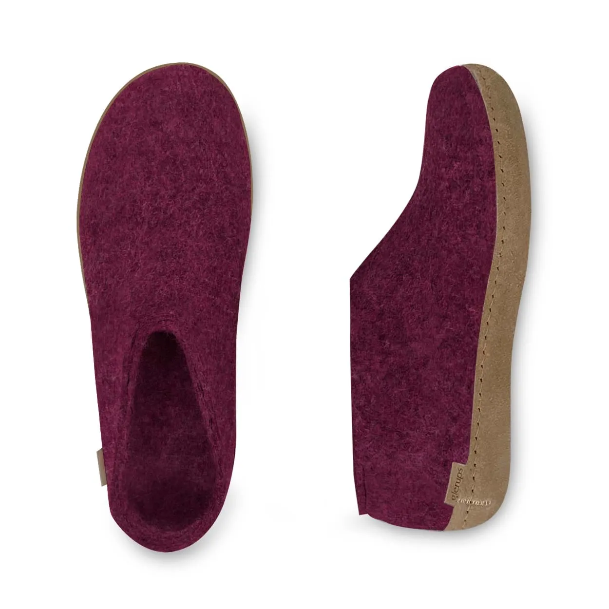 Shoe with leather sole - Cranberry