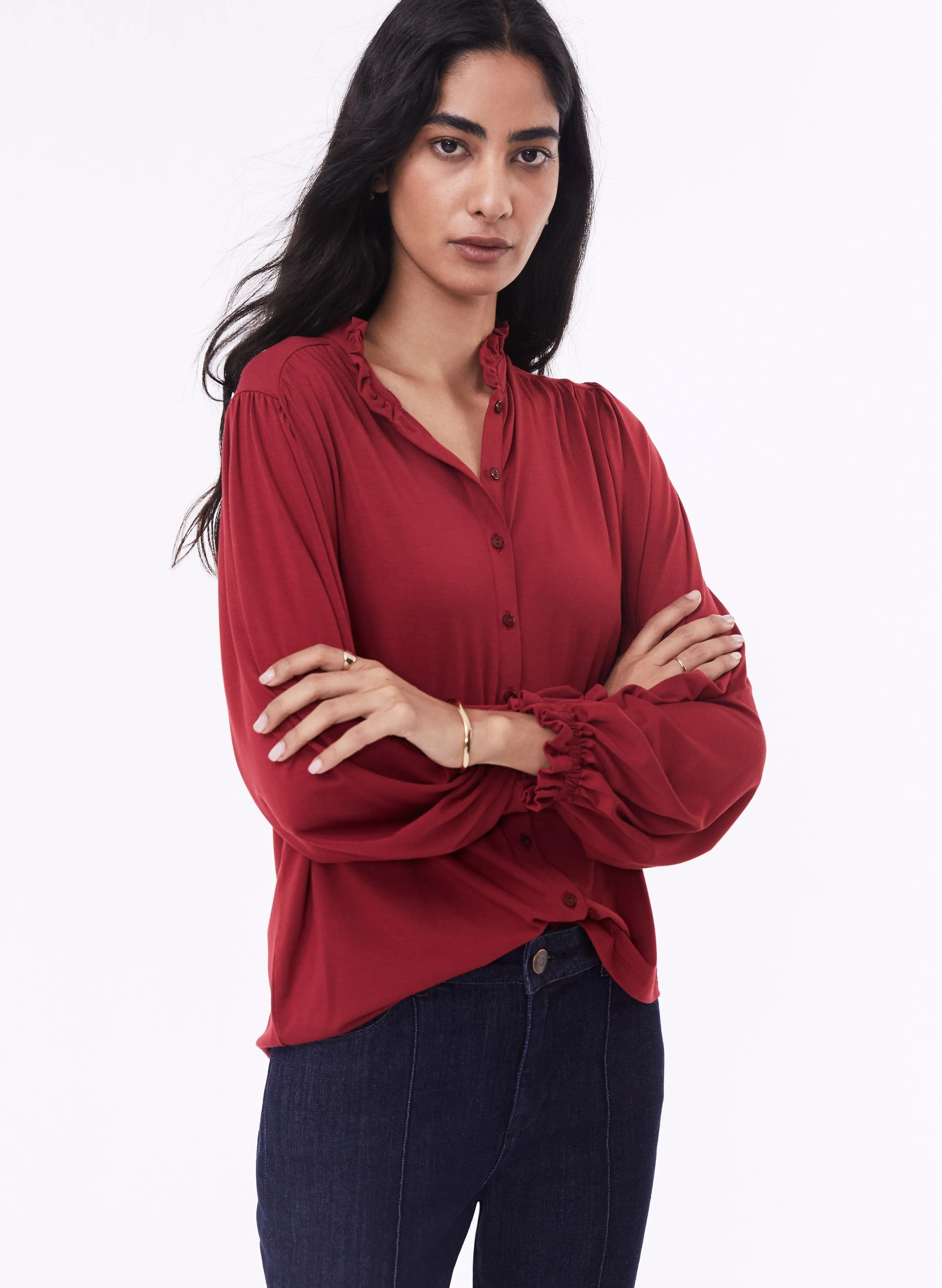 Sima LENZING ECOVERO Blouse  | Cardinal Red