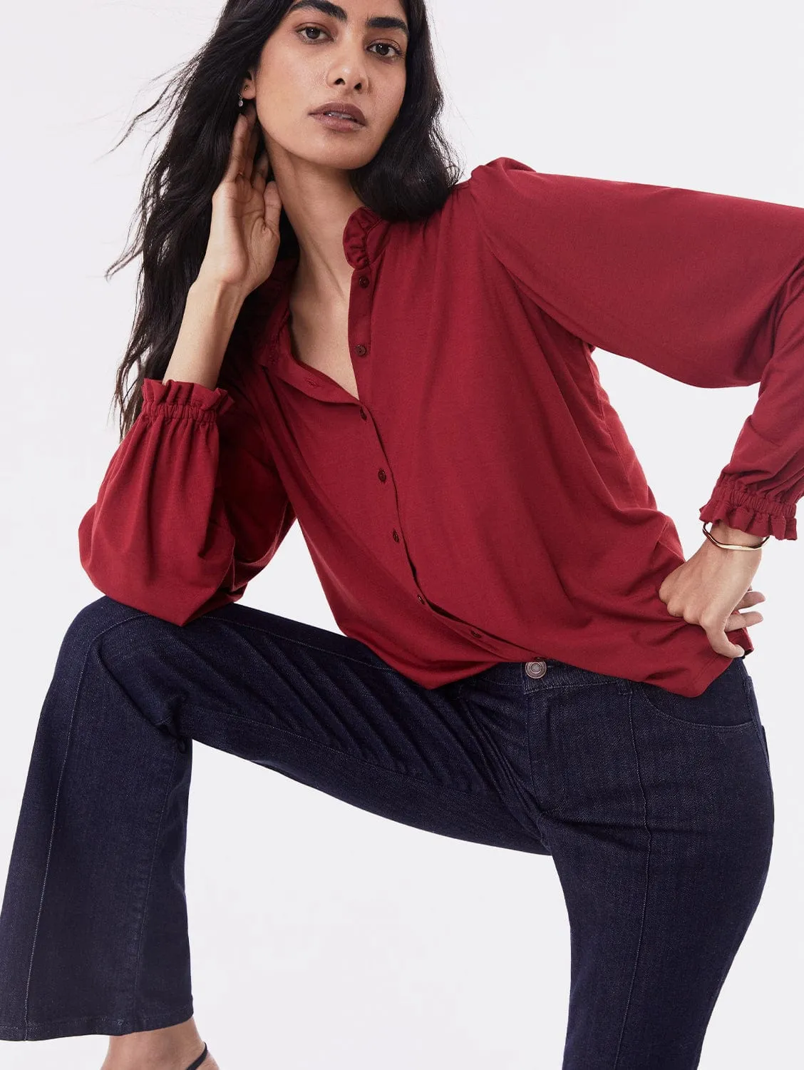 Sima LENZING ECOVERO Blouse  | Cardinal Red