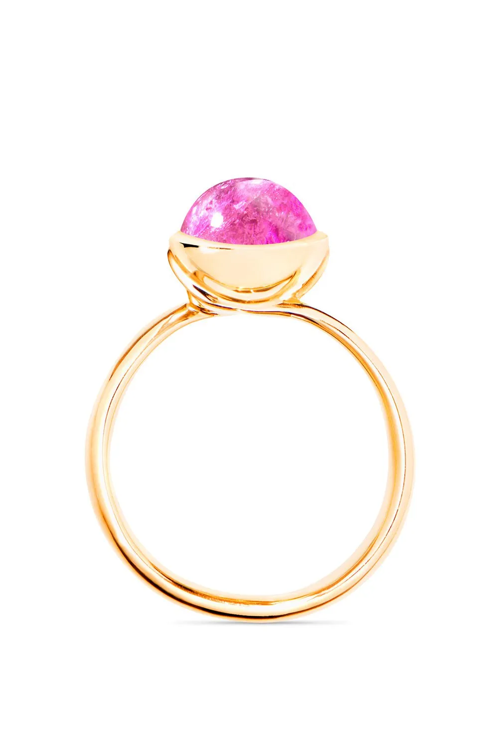 Small Rose Tourmaline Bouton Ring