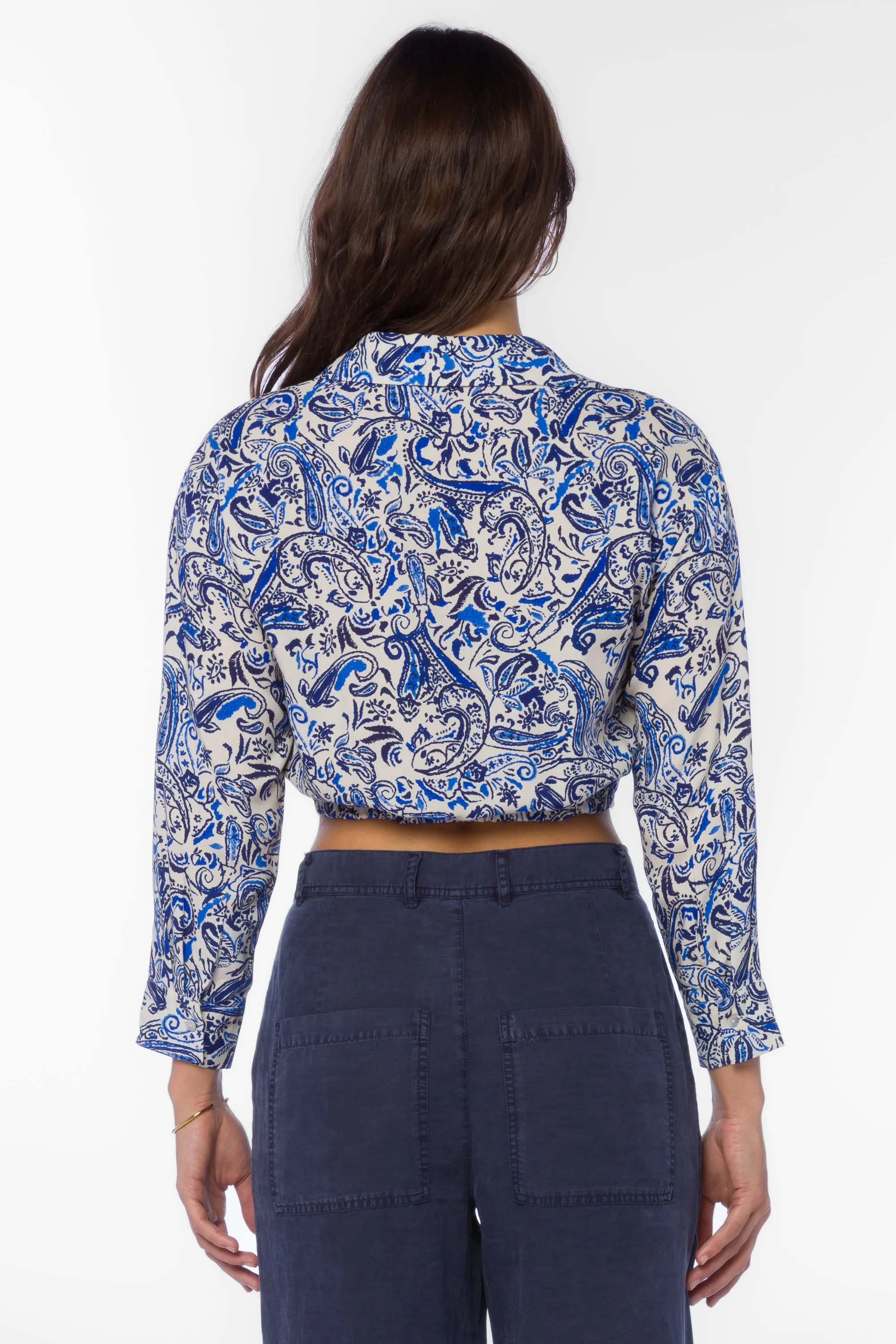 Stacy Blue Paisley Top