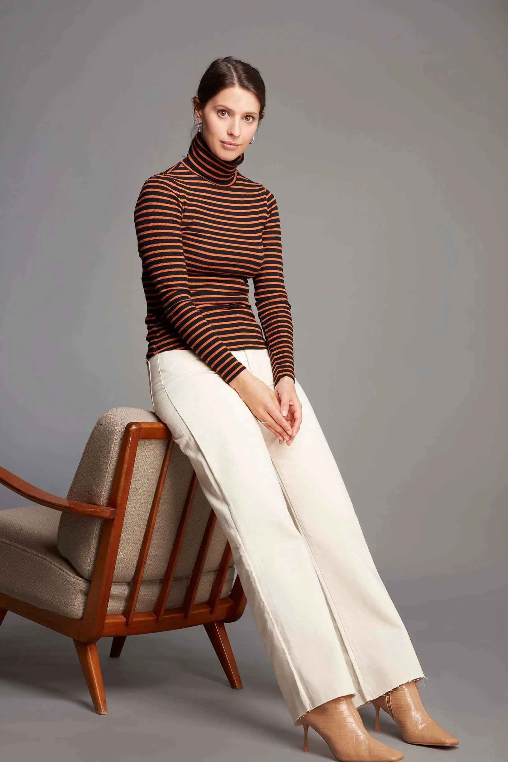 Striped Cotton Roll Neck | Multiple Colours