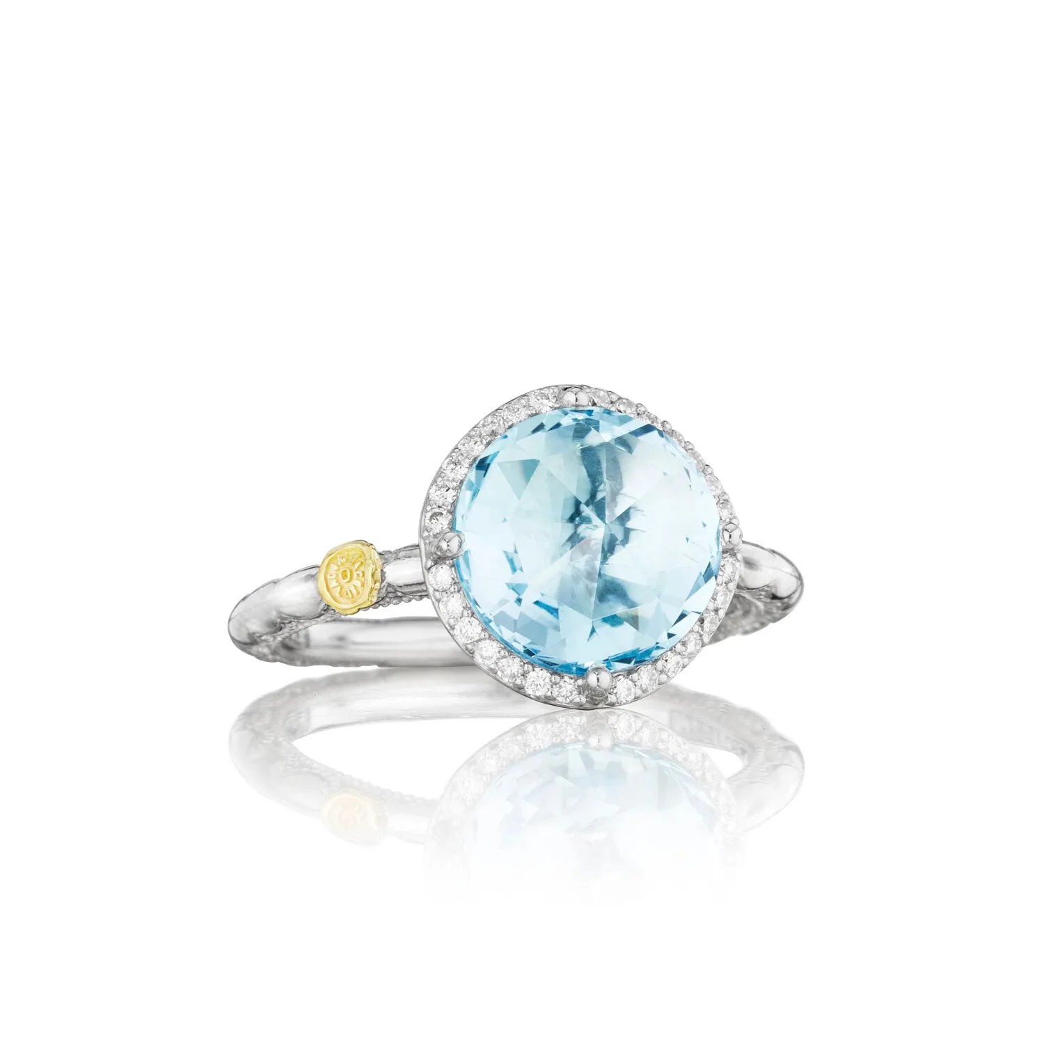 TACORI Gemma Bloom Pavé Simply Gem Ring featuring Sky Blue Topaz  Ref# SR14502