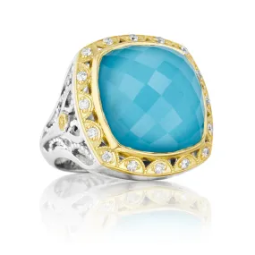 Tacori Island Rains Collection Crescent Crown Featuring Neo-Turquoise Ring Ref# SR101Y05