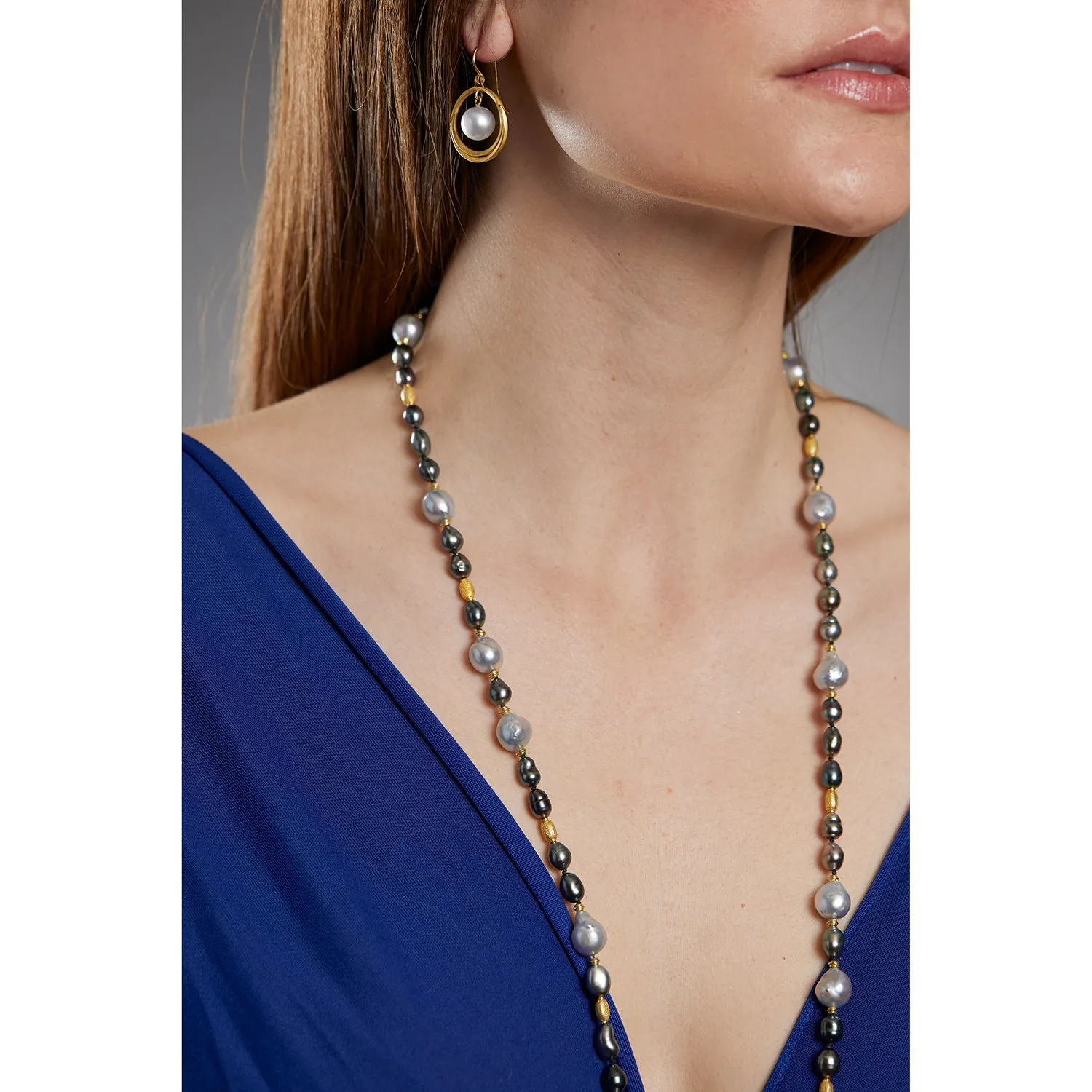 Tahitian Baroque & Keshi Pearl Necklace