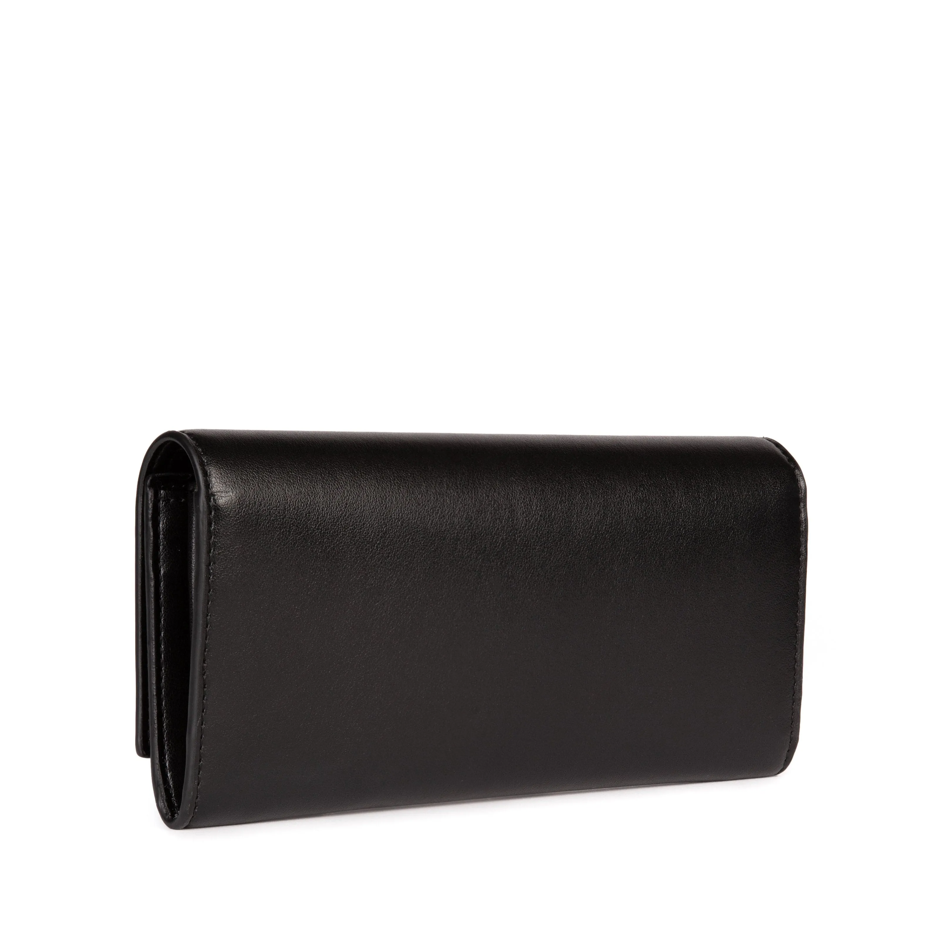 The Cosette Apple Leather Vegan Continental Wallet | Black