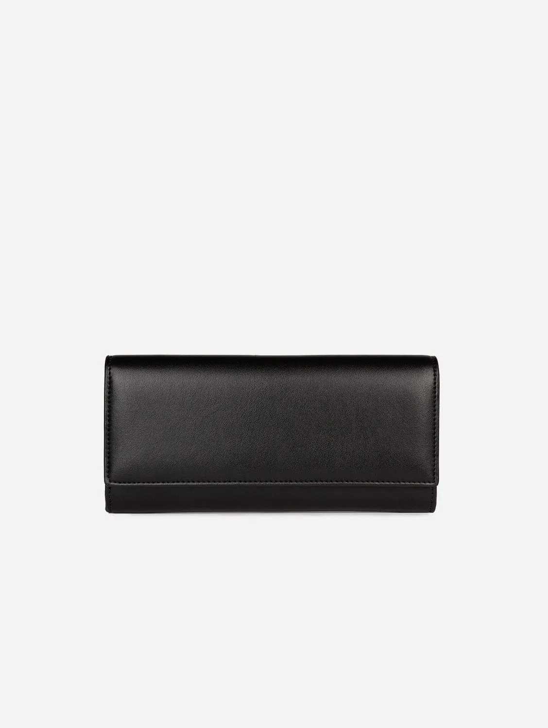 The Cosette Apple Leather Vegan Continental Wallet | Black