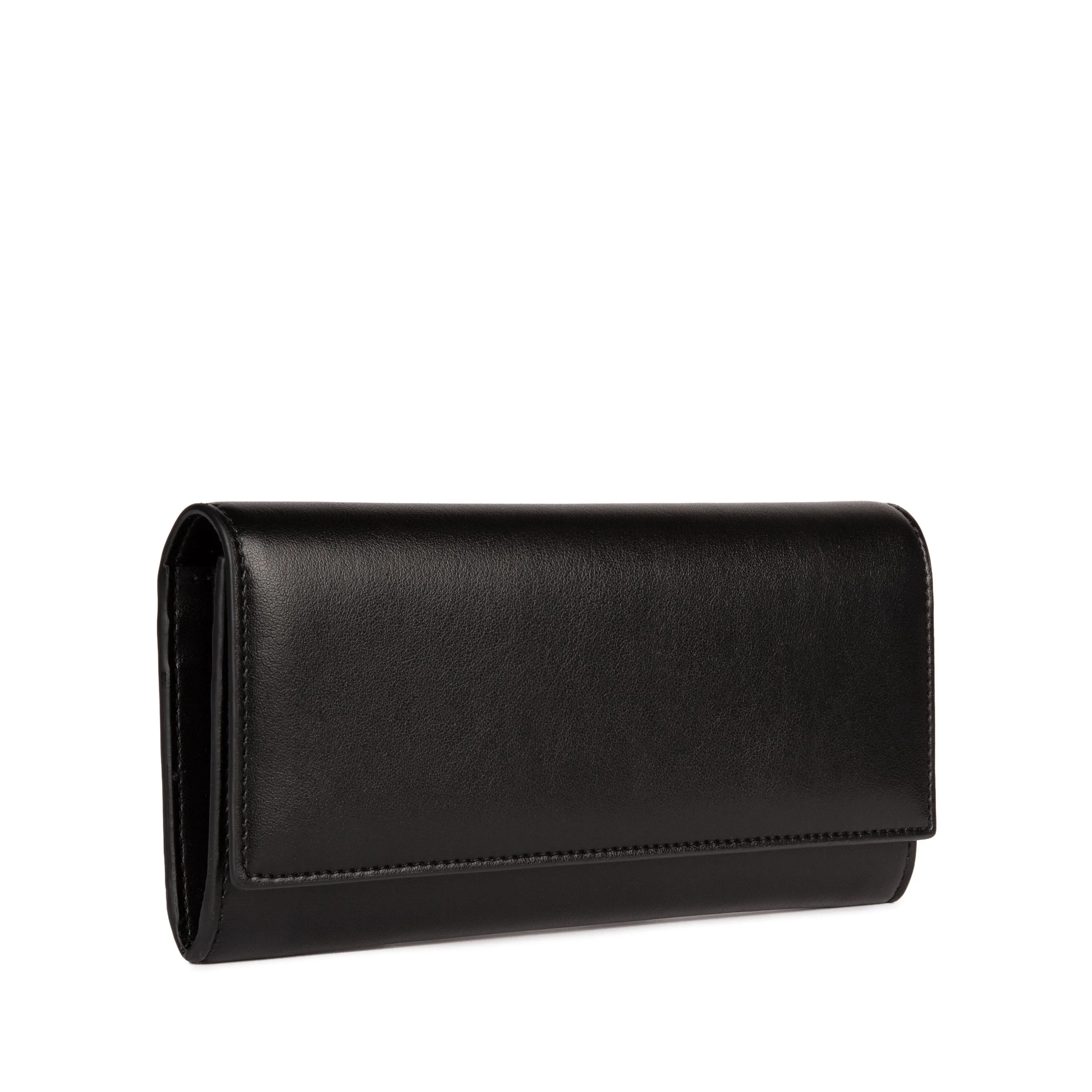 The Cosette Apple Leather Vegan Continental Wallet | Black