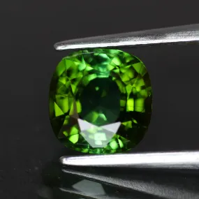 Tourmaline | green color, cushion cut, 7mm, *1.6 ct, VS