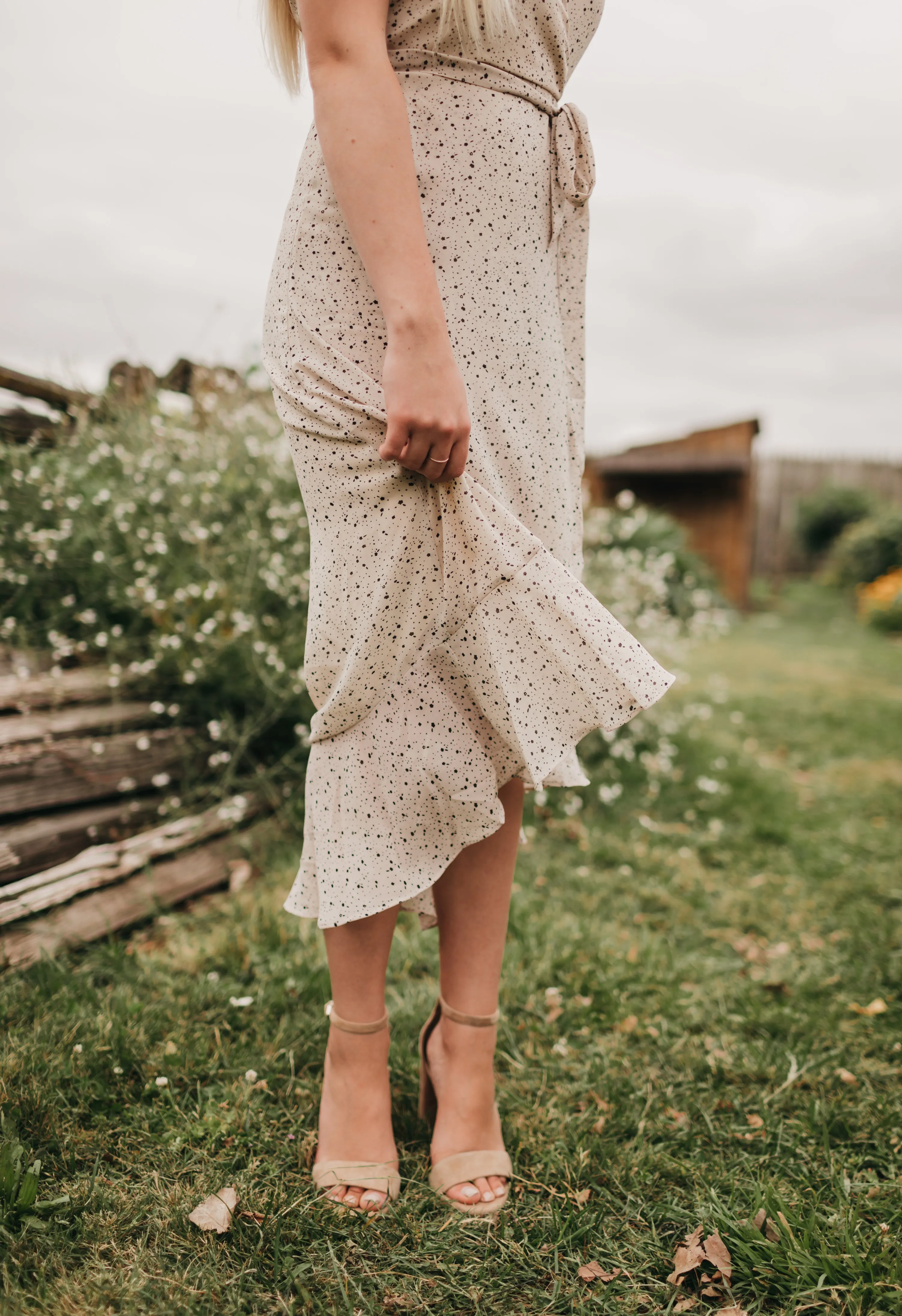 Valentina Midi Dress in Light Taupe