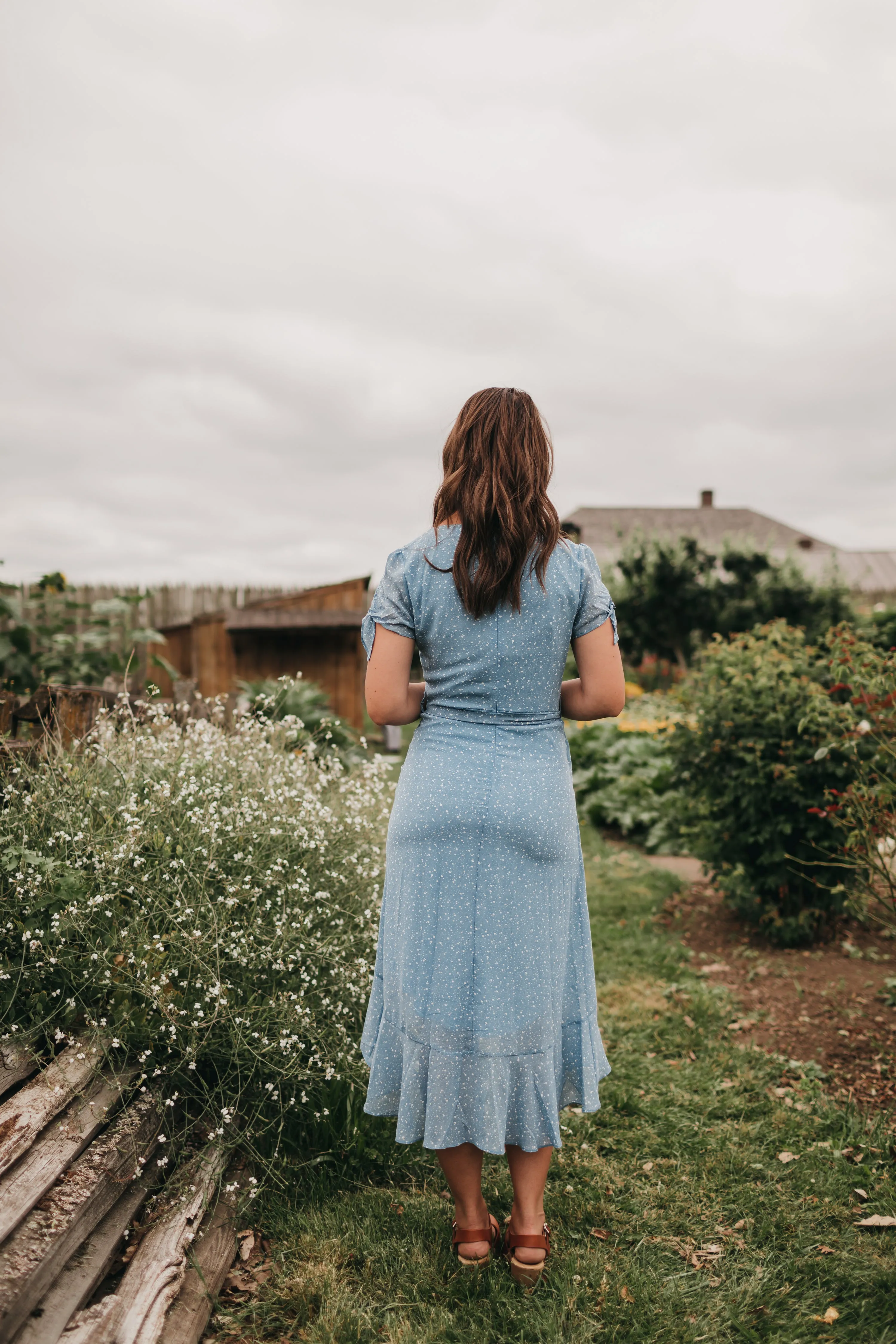 Valentina Midi Dress in Sky Blue