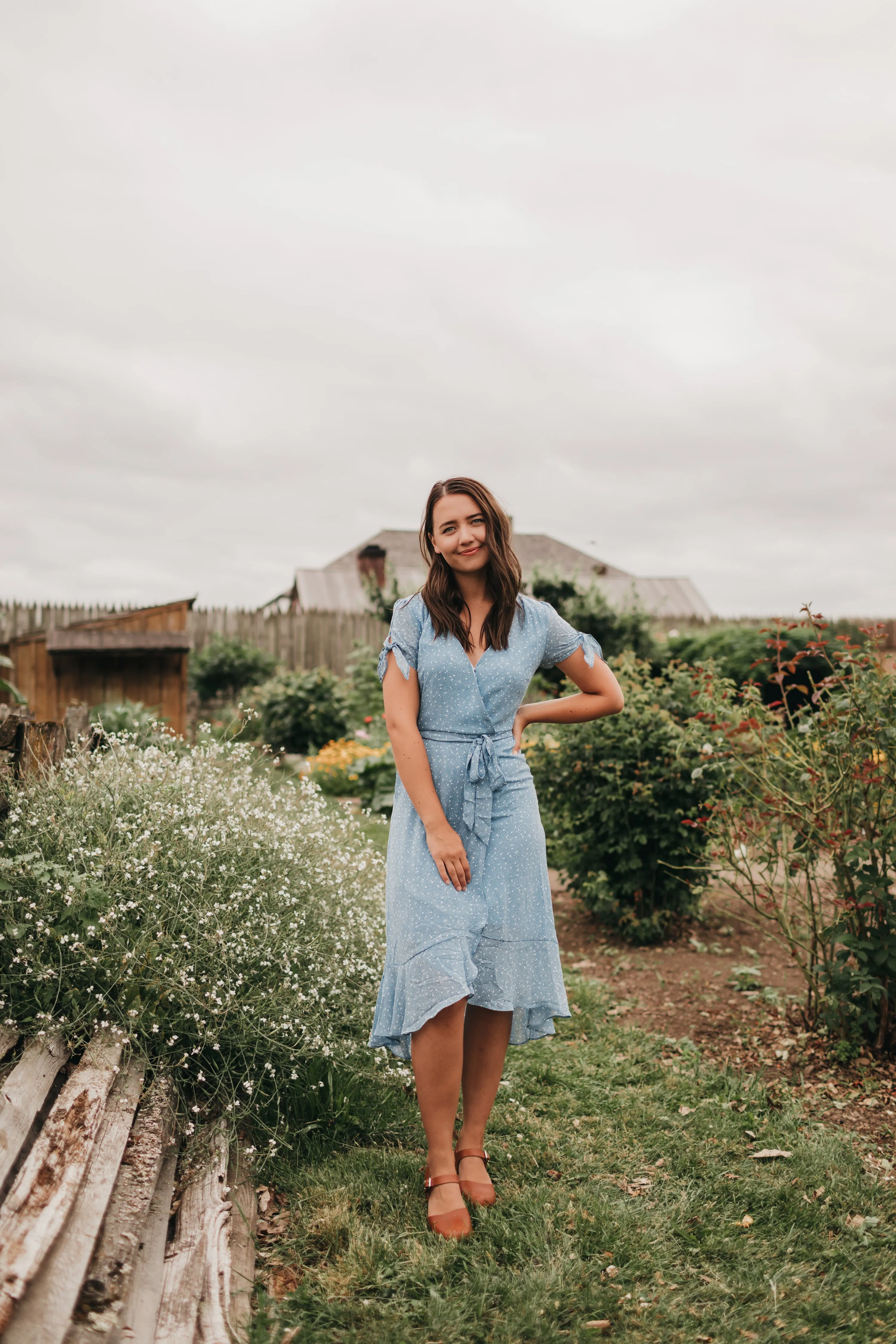 Valentina Midi Dress in Sky Blue