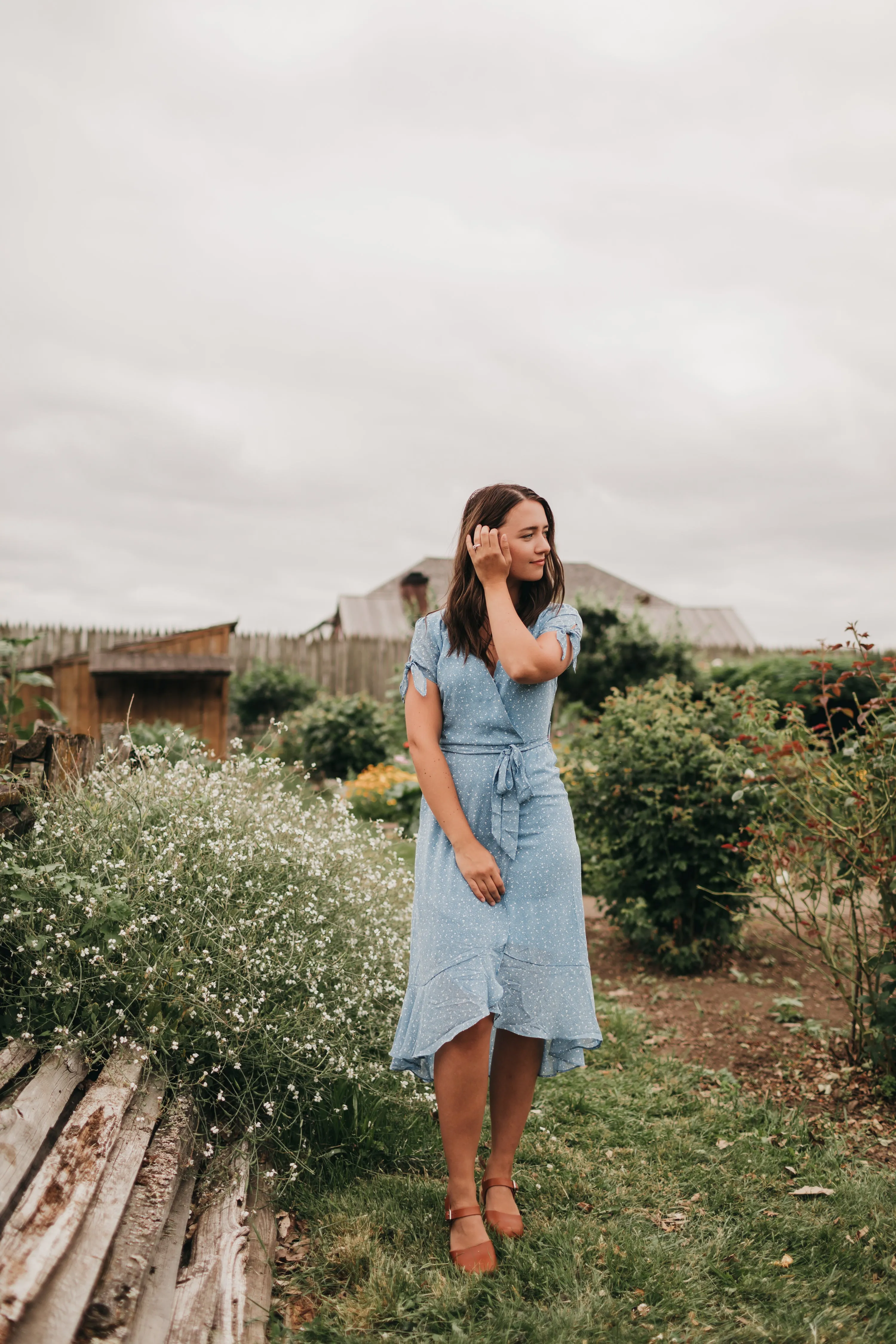 Valentina Midi Dress in Sky Blue