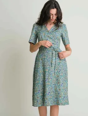 Valeria Cotton Wrap Dress | Sea Green