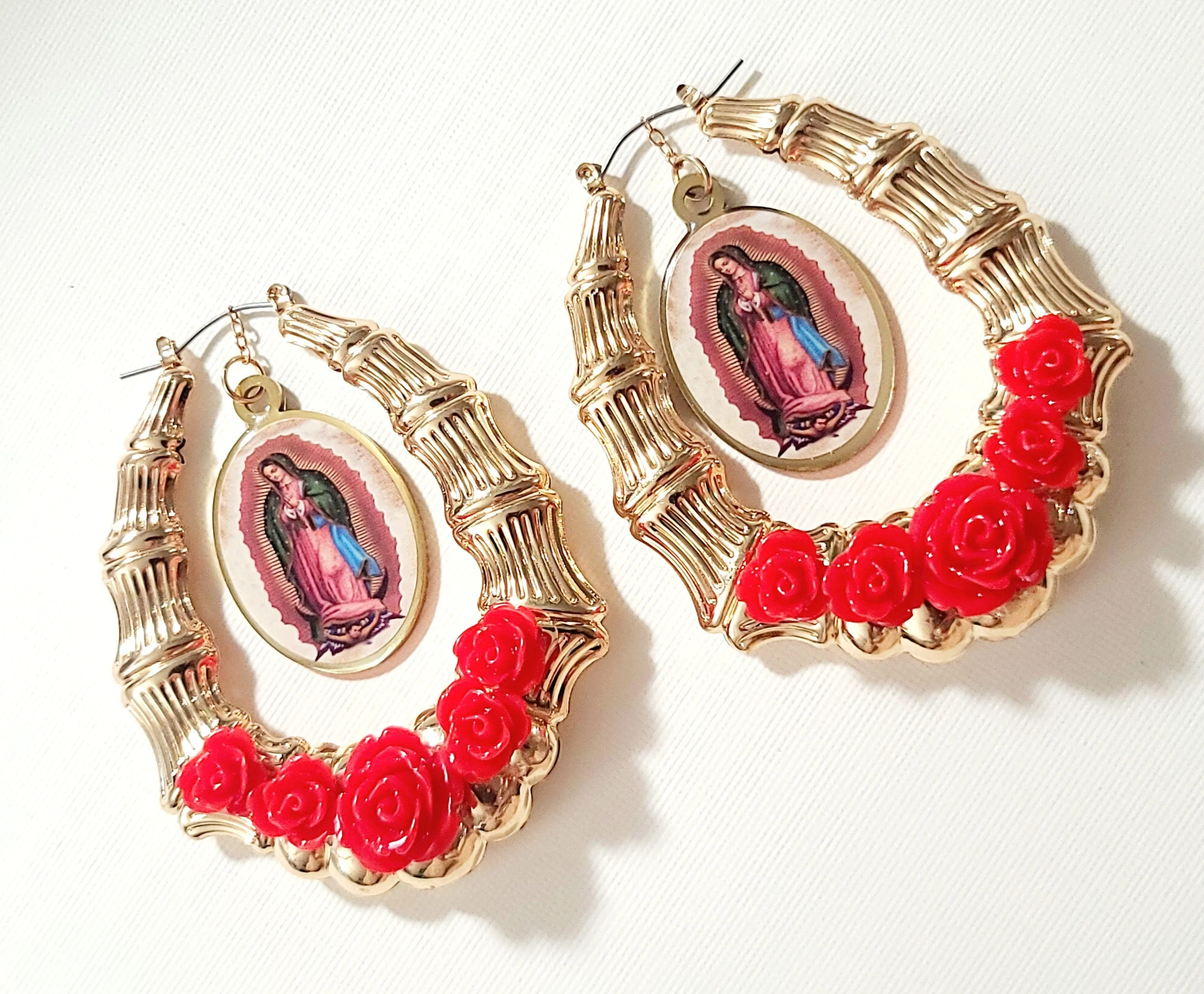 Virgen Bamboo Hoop Earrings