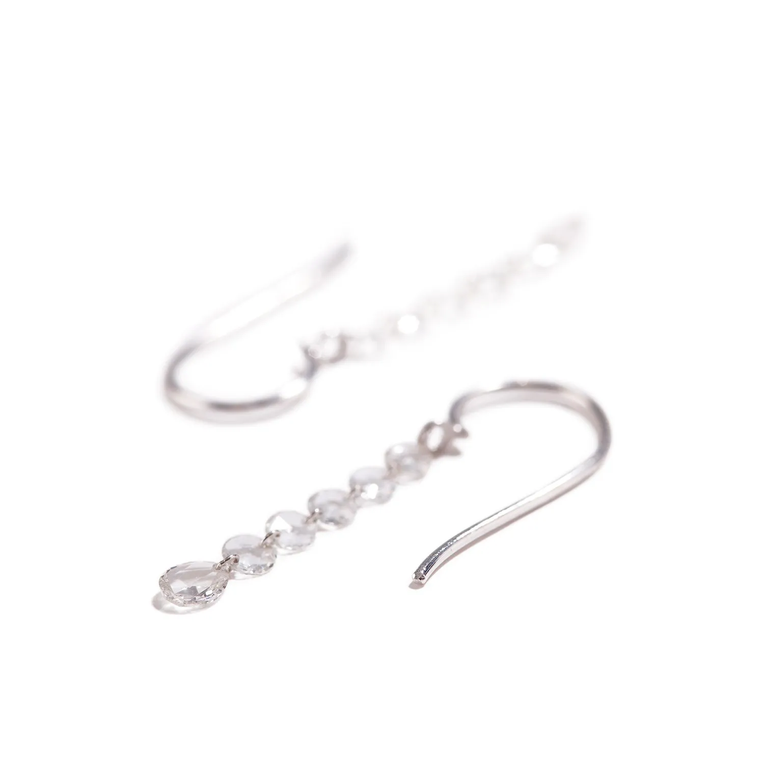 White Gold Diamond Drop Earrings