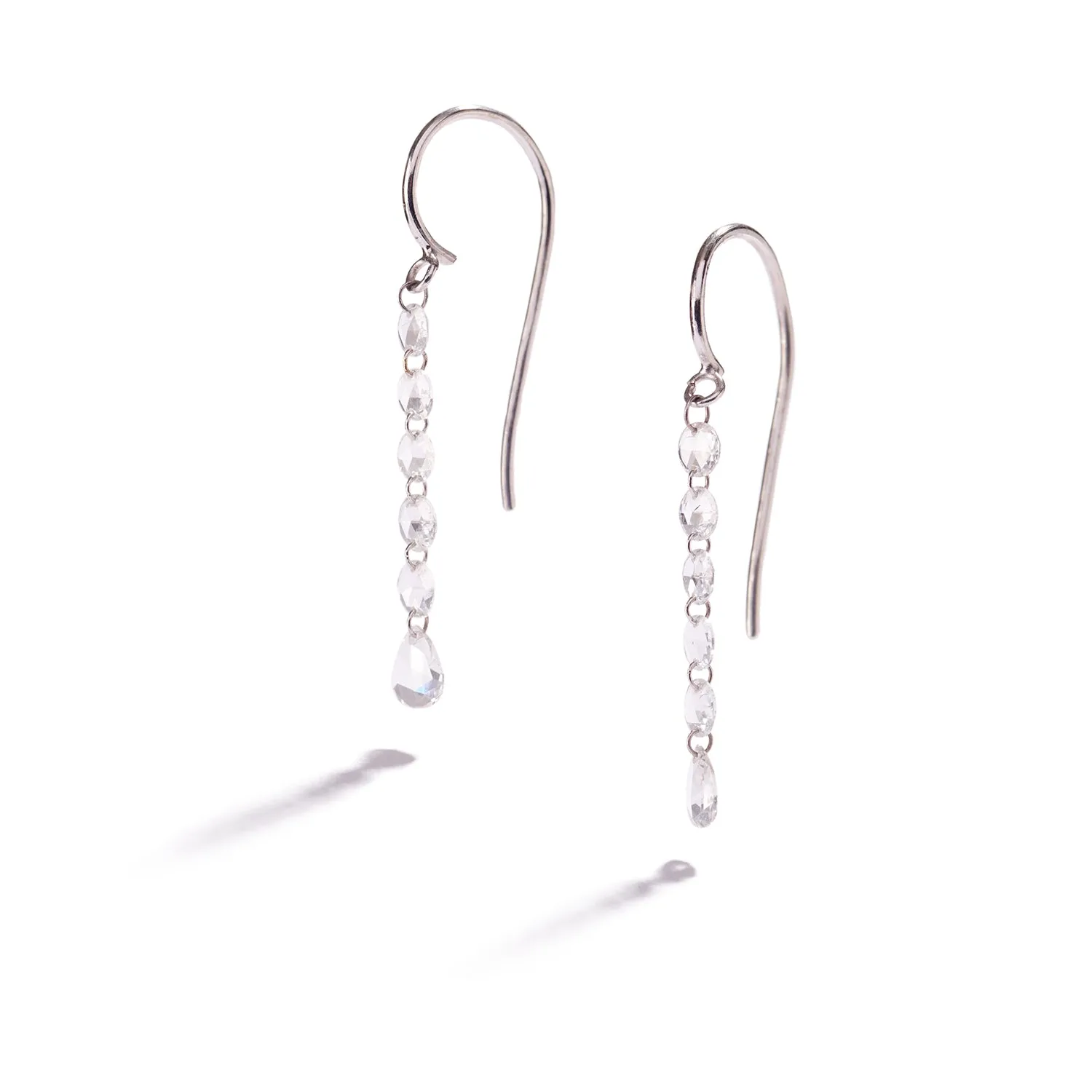 White Gold Diamond Drop Earrings