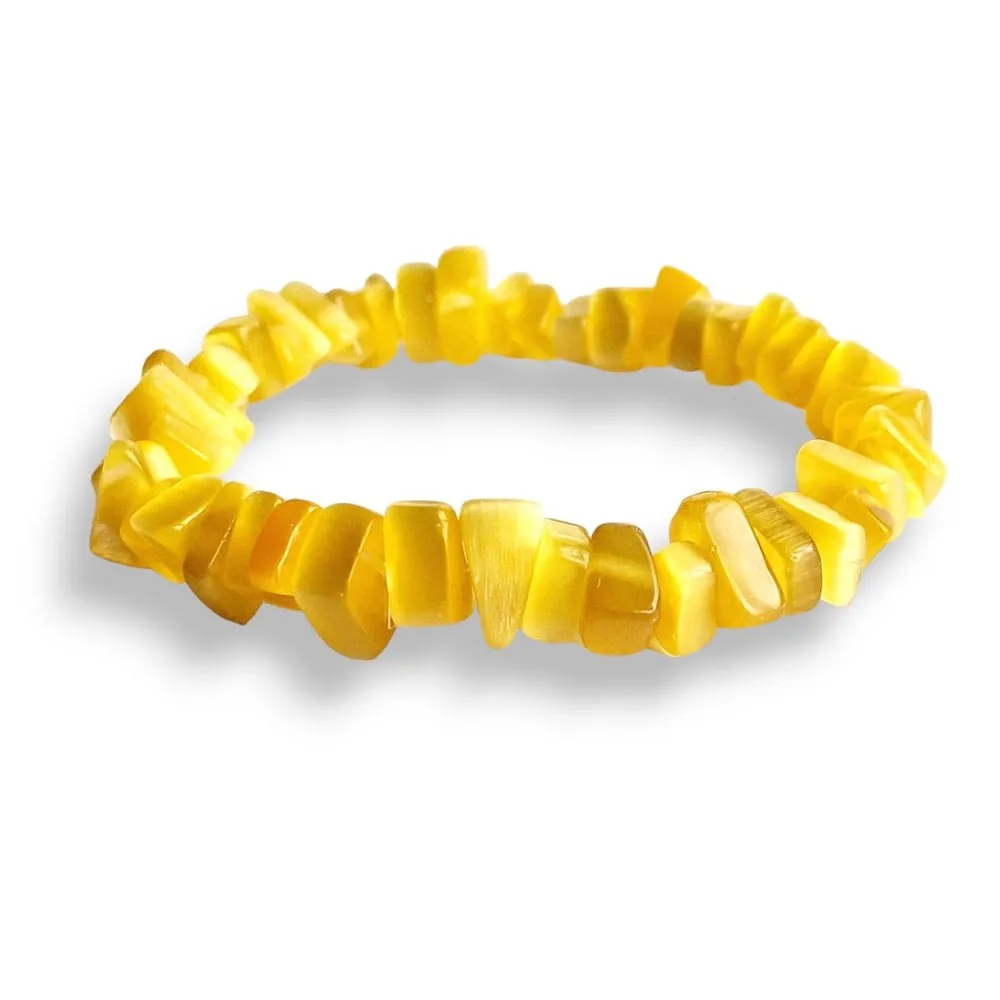 Yellow Cat Eye Chip Bracelet