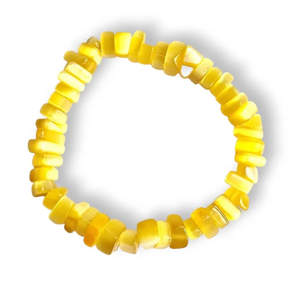 Yellow Cat Eye Chip Bracelet