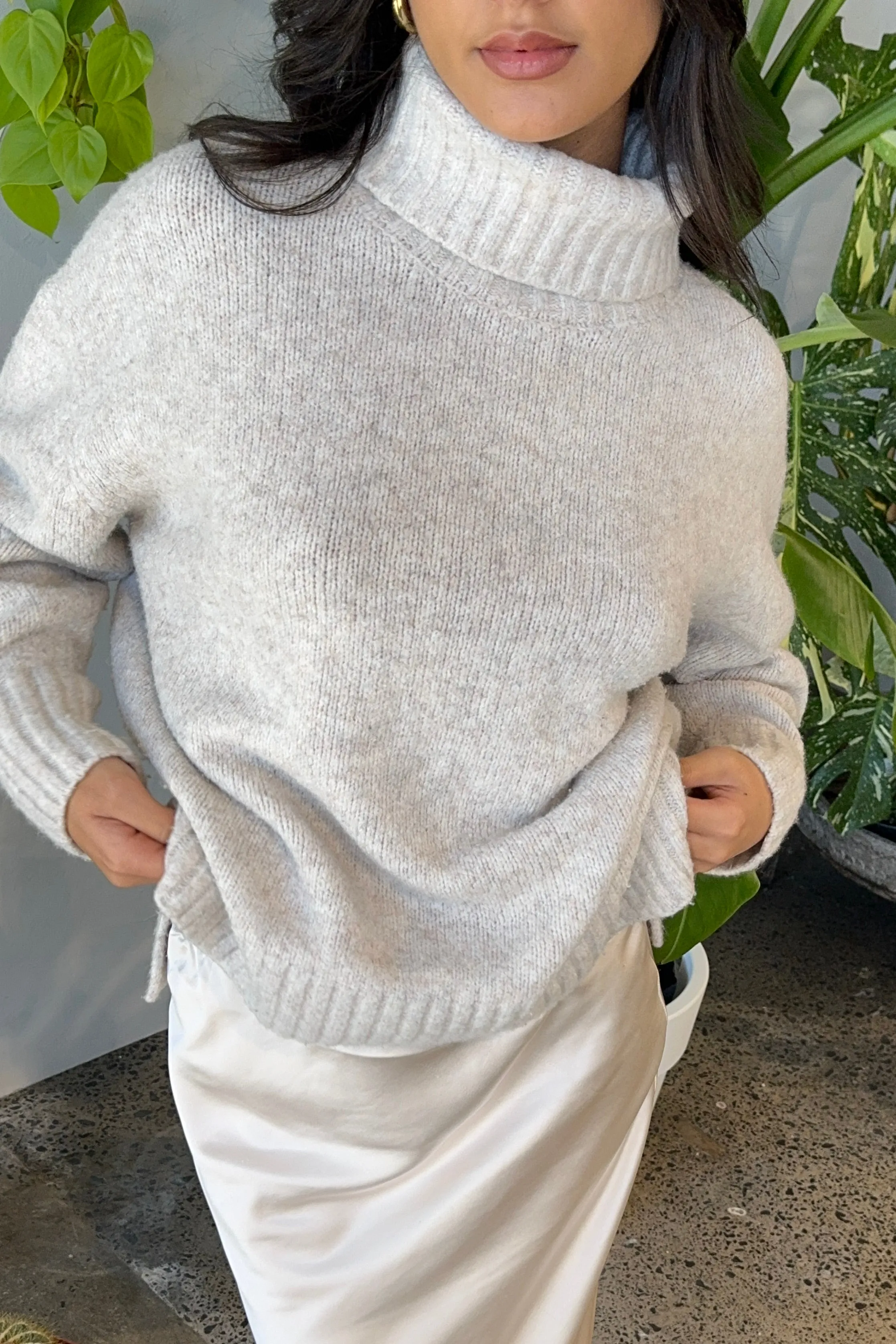 Zealous Oat Roll Neck Super Soft Knit Jumper