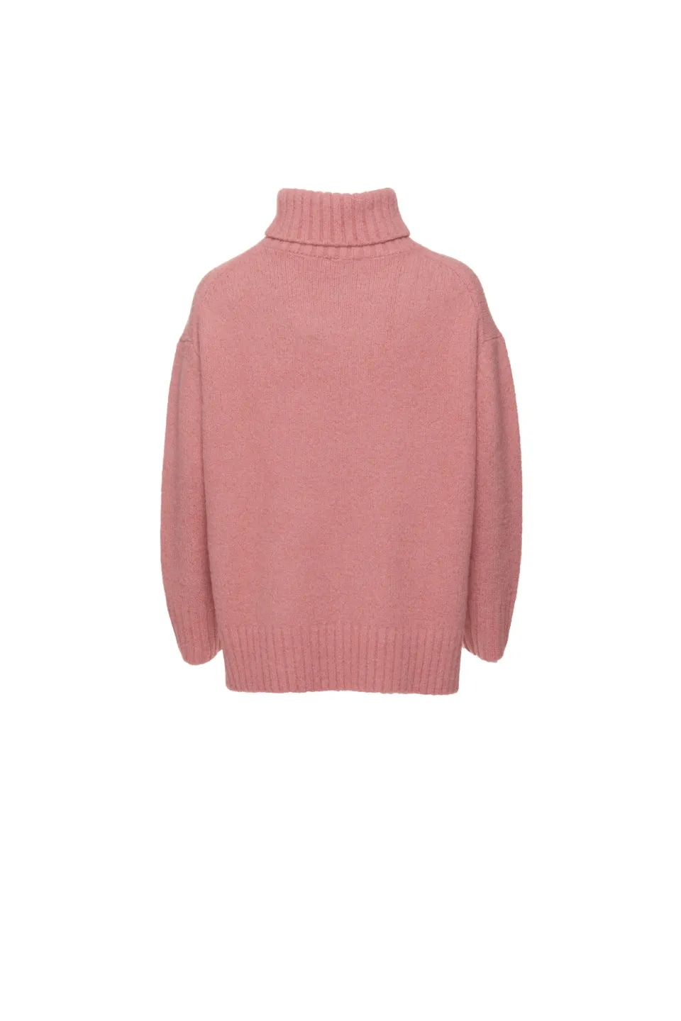 Zealous Old Rose Chunky Drop Shoulder Roll Neck Knit